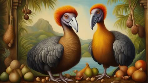 Dodo: Ein Vogel der Extravaganz! Seine majestätische Größe und ungeschützte Natur machen ihn zu einem faszinierenden Beispiel für die Vergänglichkeit des Lebens.